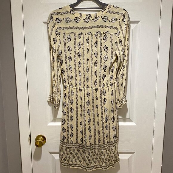 LOFT Cream & Black Long Sleeve Button-Down Sheath Dress Size XS - Picture 4 of 4